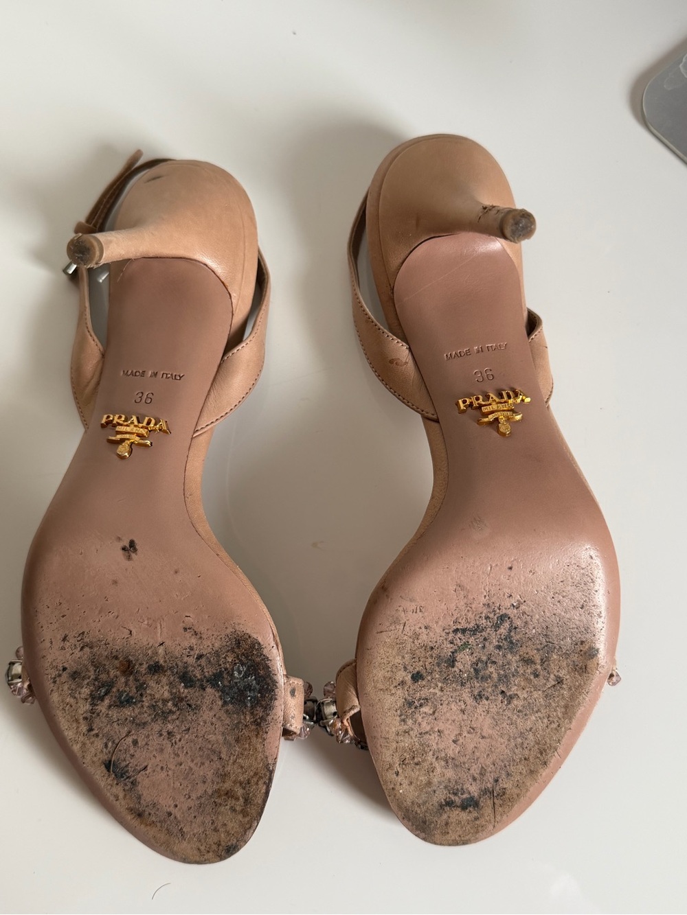 Vintage Prada Jeweled Satin Slingback Heels Size 36 - Picture 4 of 16